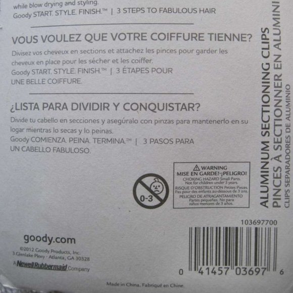 6 Goody Metal Sectioning Styling Hair Clips Section Style Secure Classic Dye - Picture 11 of 15